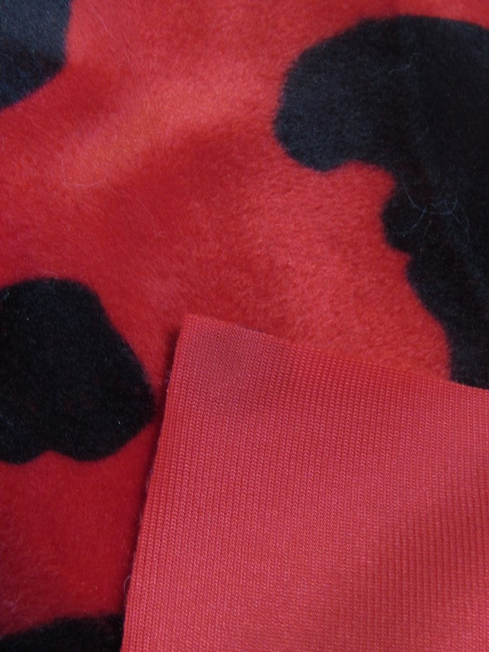 Black/White Velboa Cow Animal Short Pile Fabric / Sold By The Yard