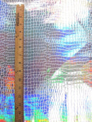 Crocodile Holographic Embossed PVC Vinyl Fabric / Turquoise / 15 Yard Roll-4