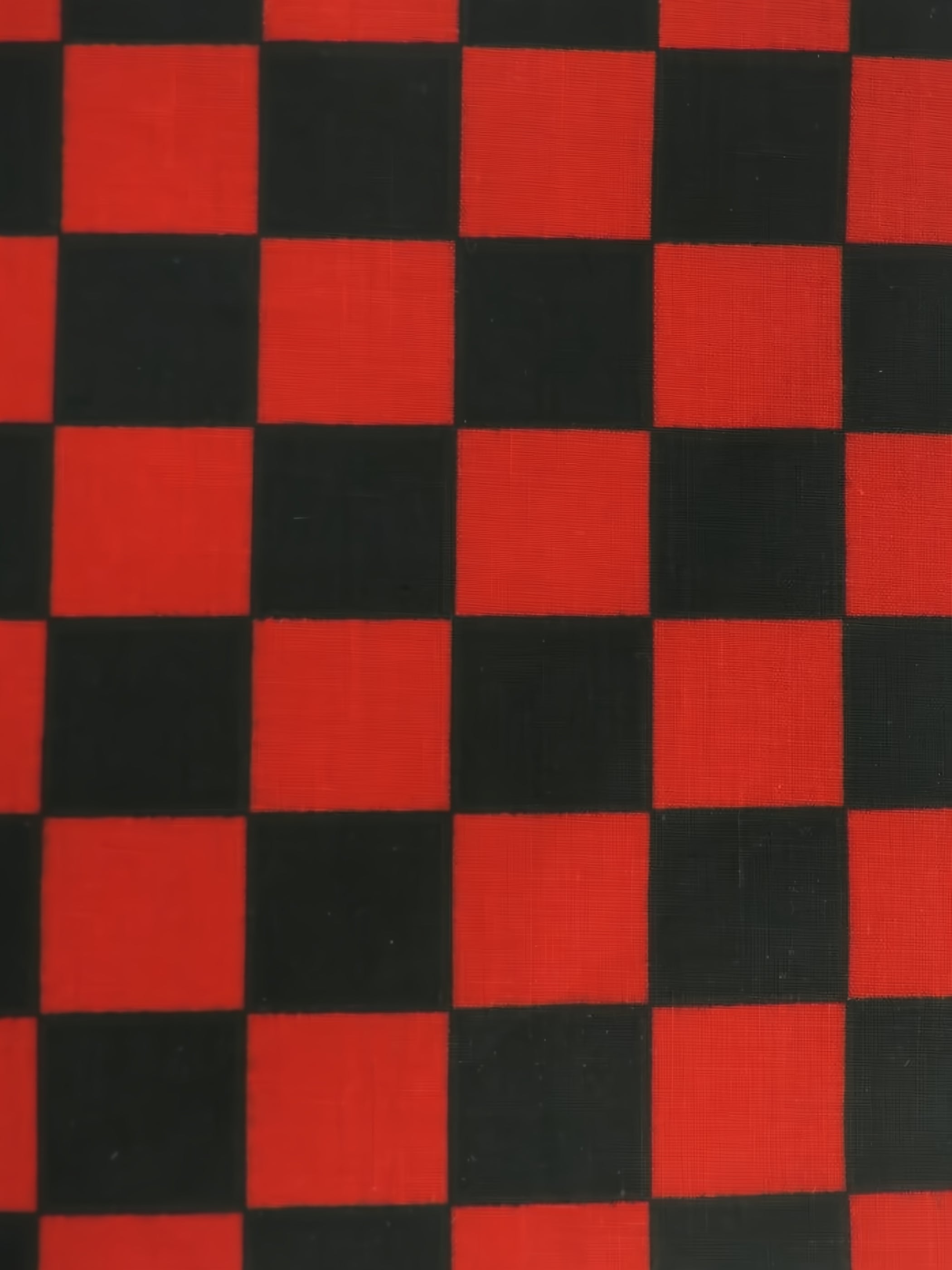 Poly Cotton Printed Fabric Square Checkered / Black/Red / Sold By The Yard