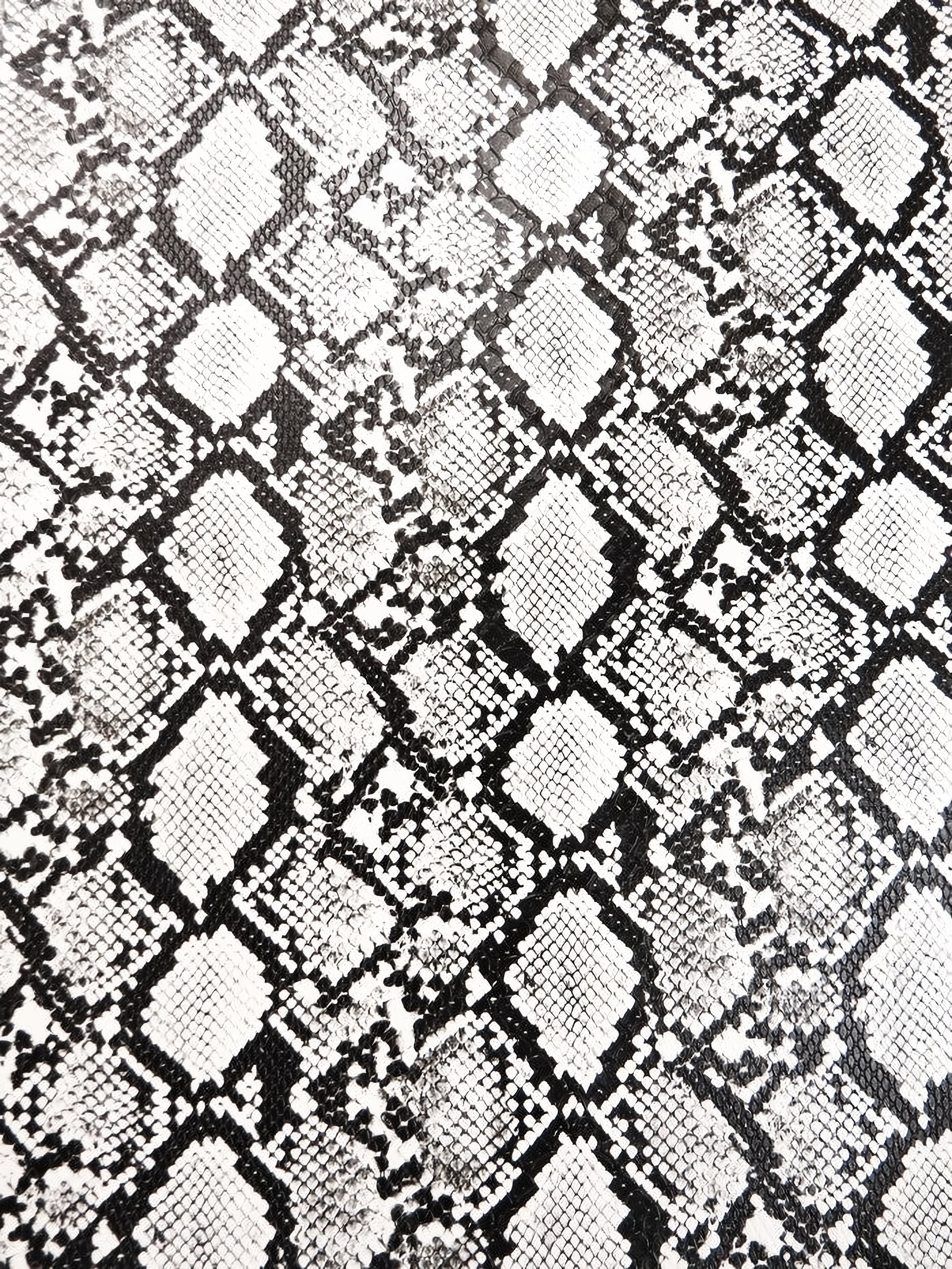 Arctic White-Black / Calico Python Snake Vinyl Fabric | Big Z Fabric