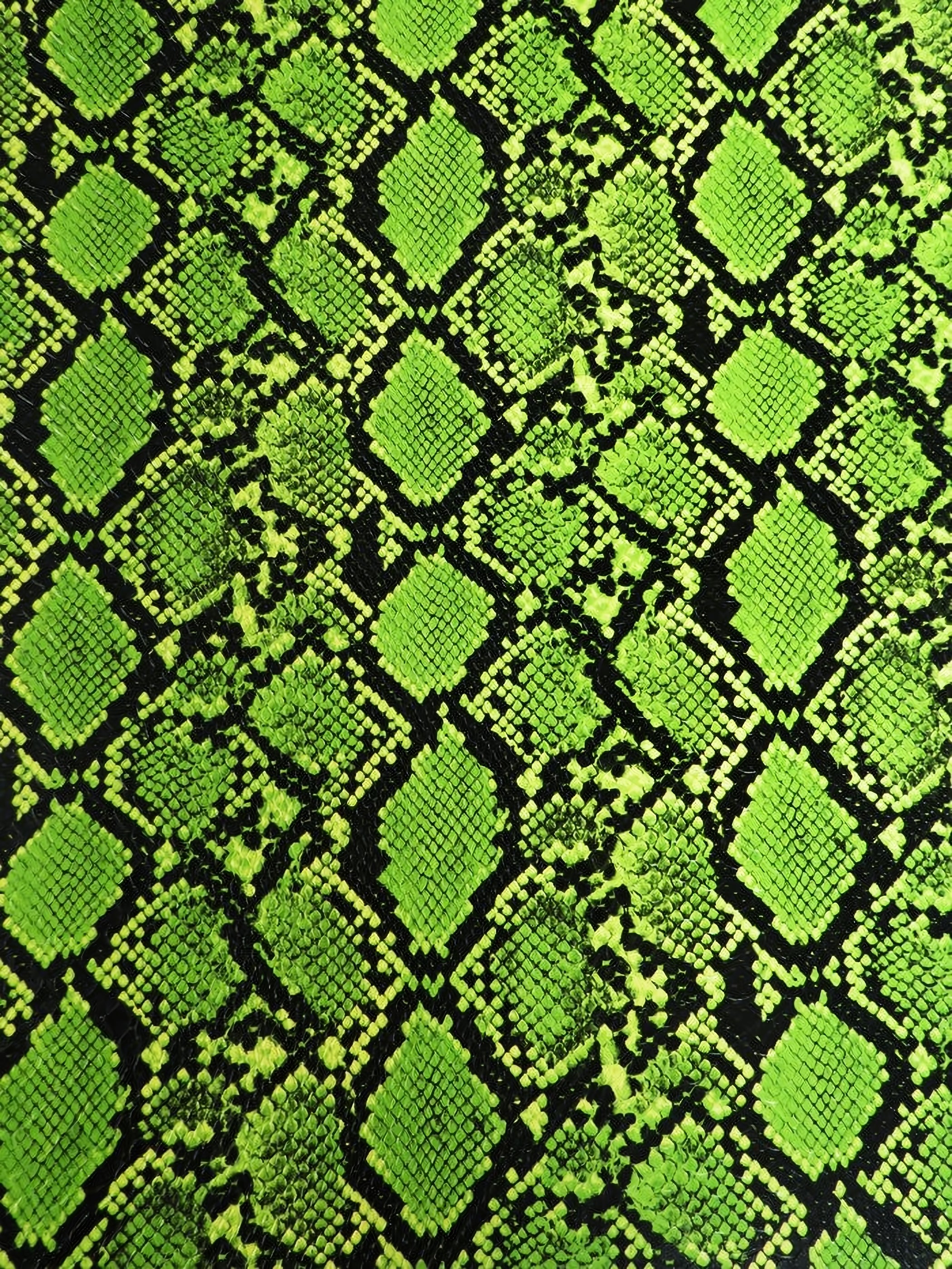 Venom Green / Calico Python Snake Vinyl Fabric