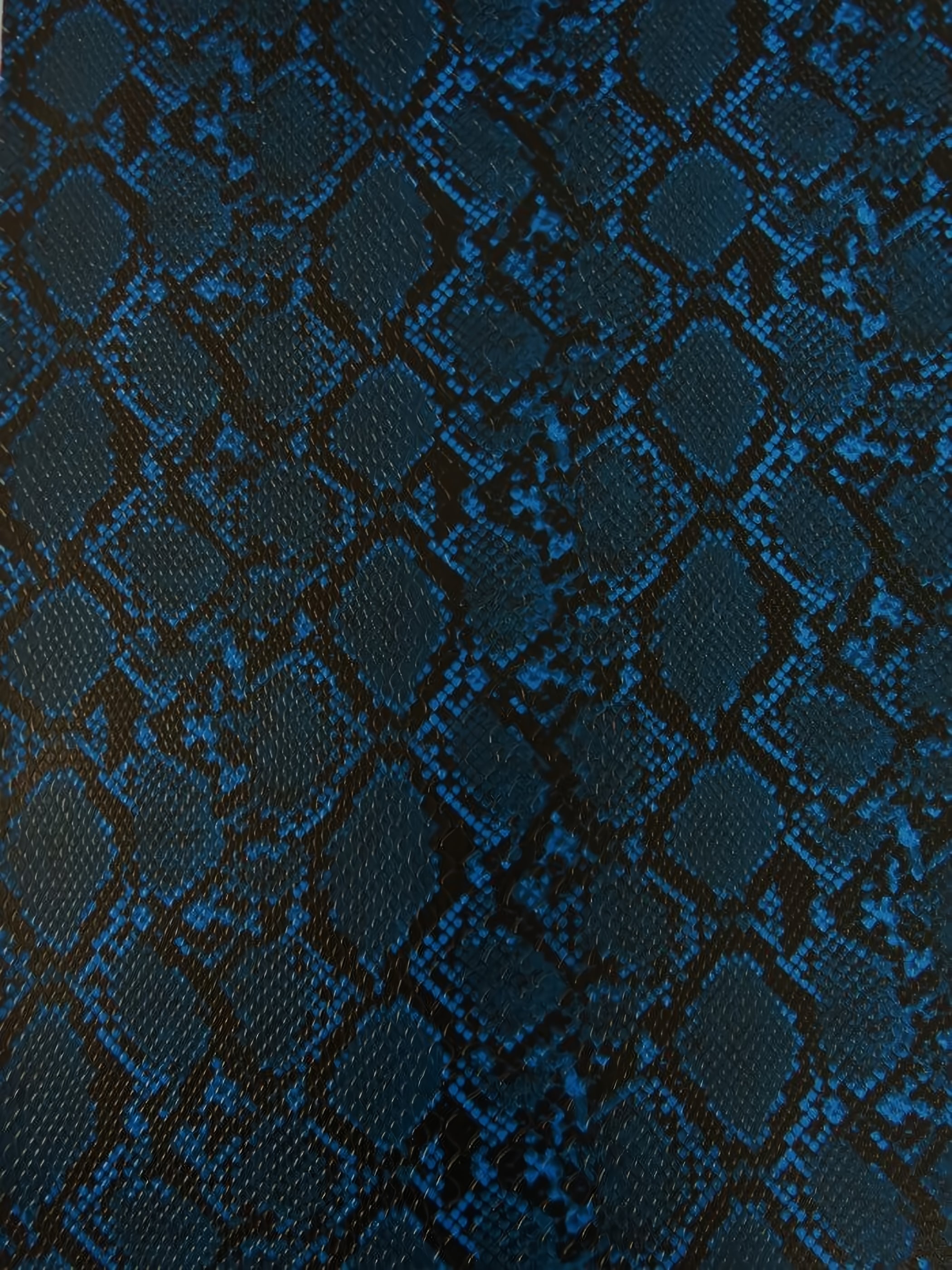 Midnight Blue / Calico Python Snake Vinyl Fabric