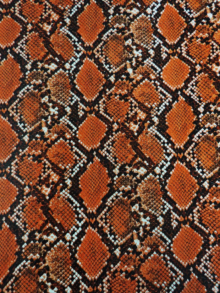 Tangerine / Calico Python Snake Vinyl Fabric