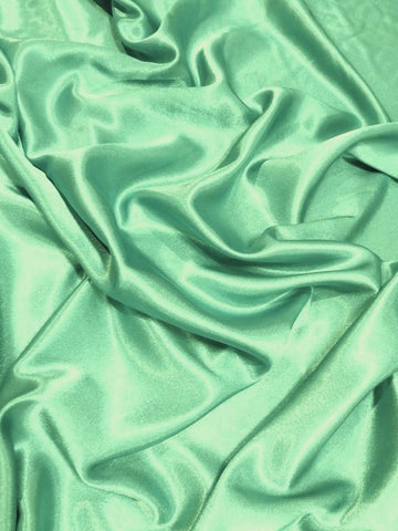 Solid Crepe Back Satin Fabric / Aqua / Sold By The Yard