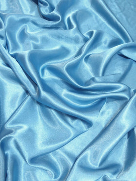 Solid Crepe Back Satin Fabric / Blue / Sold By The Yard