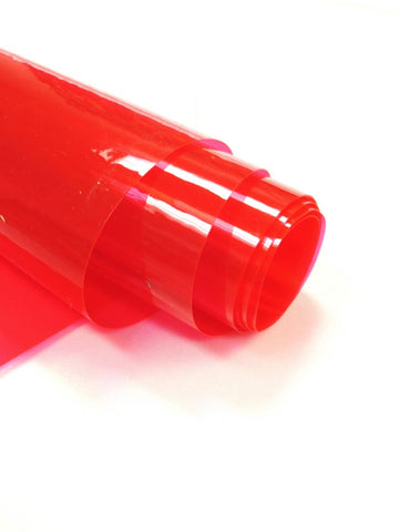 Tinted Plastic Vinyl Fabric / Crimson (12 Gauge) / By The Roll - 30 Yards