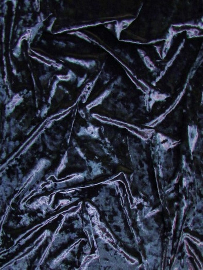 Crushed Stretch Velvet Costume Fabric / Navy Blue / Sold By The Yard