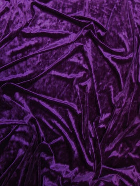 Crushed Stretch Velvet Costume Fabric / Purple / Sold By The Yard