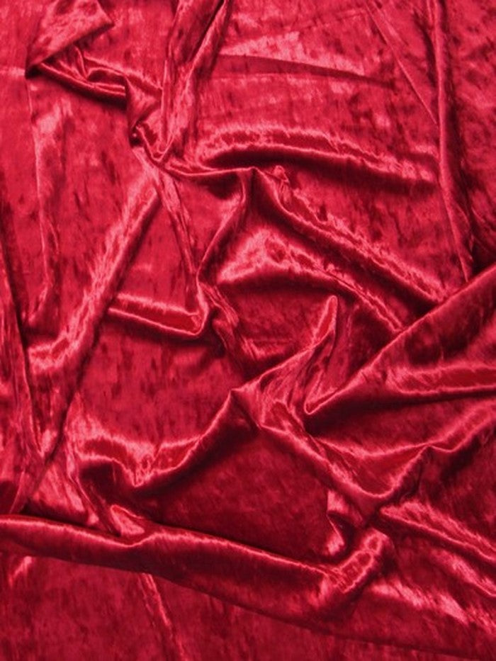 Crushed Stretch Velvet Costume Fabric / Red / Sold By The Yard