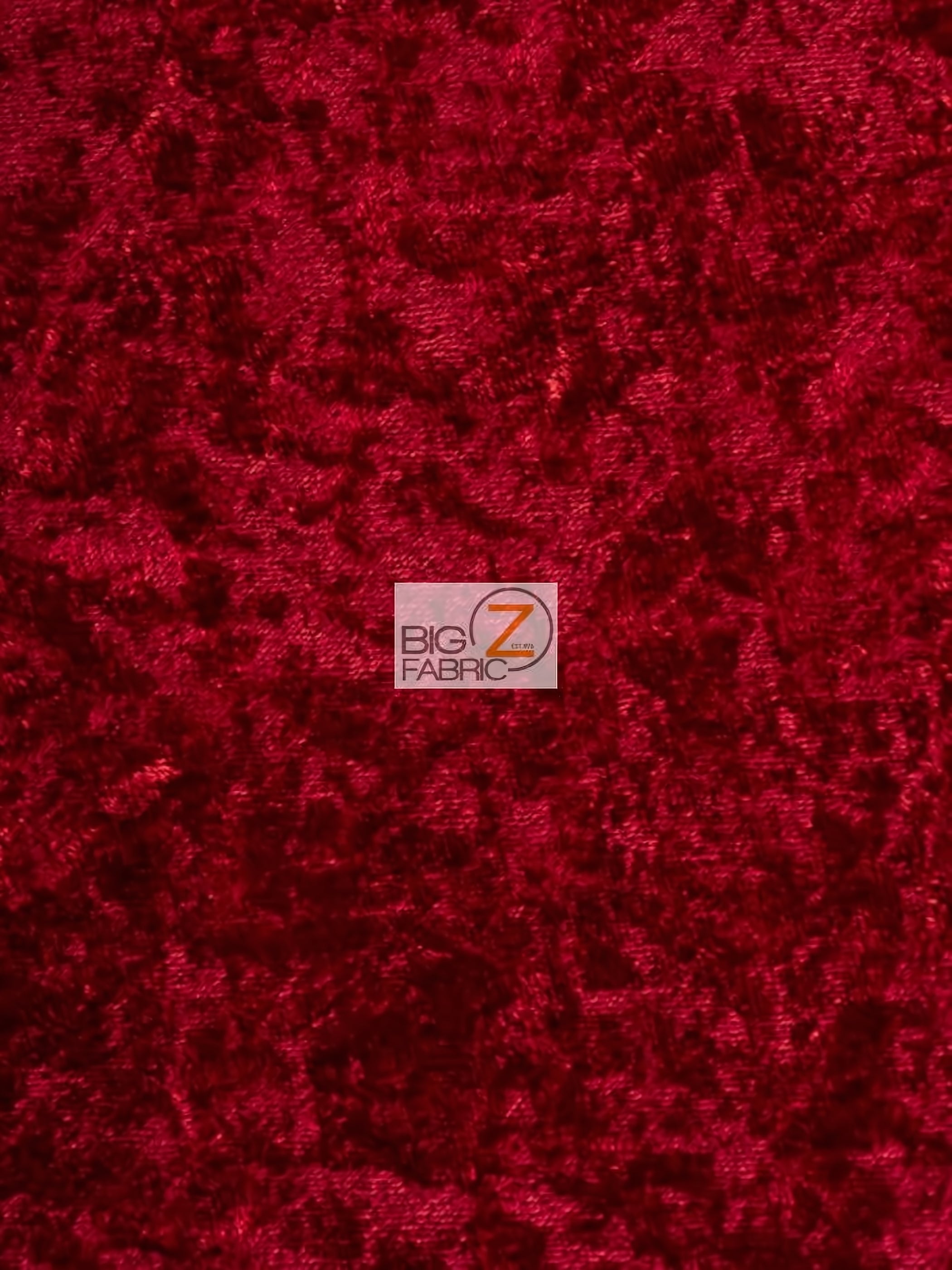 Crushed Stretch Velvet Costume Fabric / Red / Sold By The Yard (Second Quality Goods)