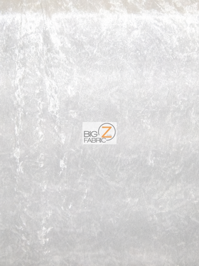 Crushed Stretch Velvet Costume Fabric / White / Sold By The Yard