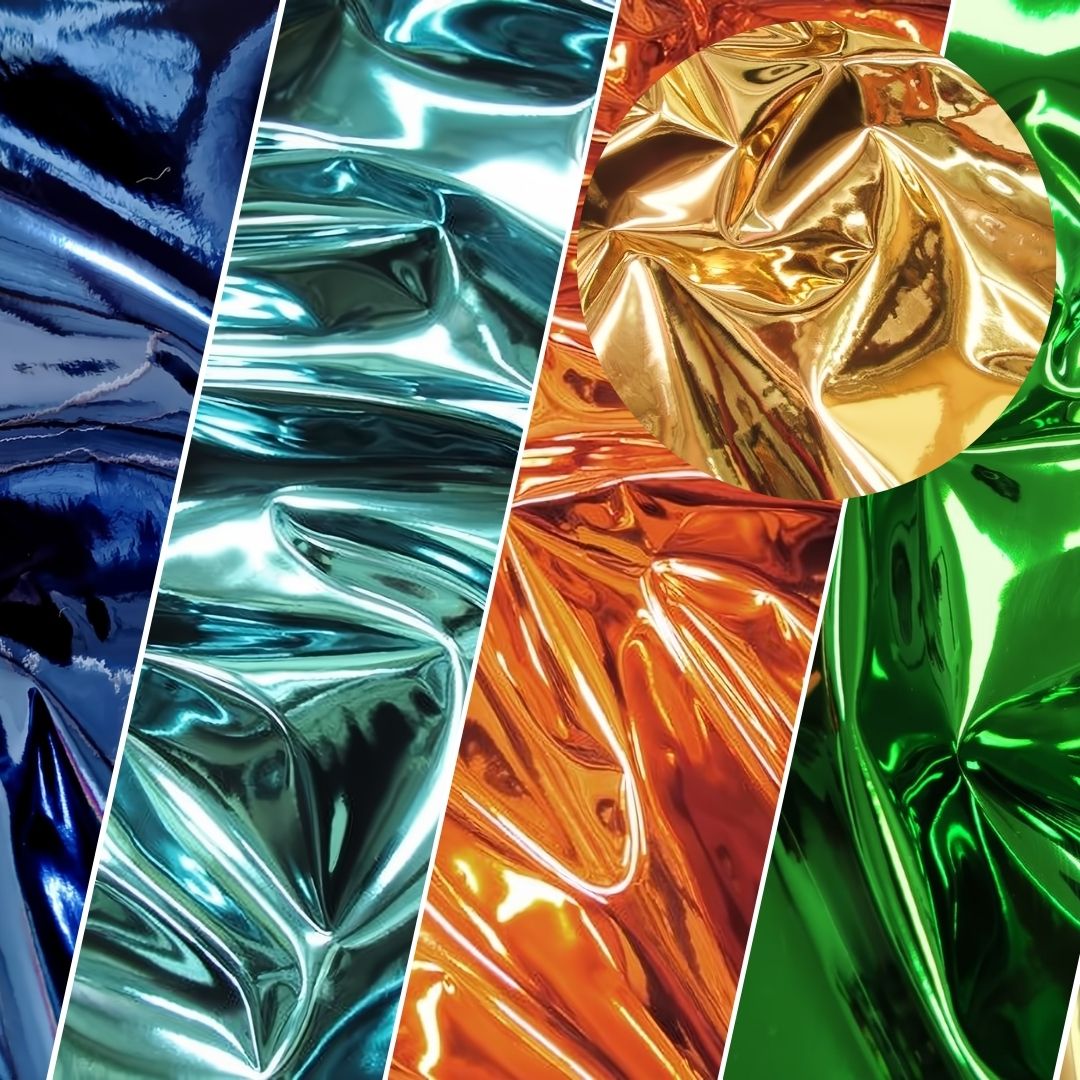 Black Chrome Mirror Reflective Vinyl Fabric / Sold By The Yard