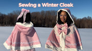 Pink hooded winter cape
