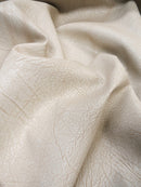 Creme Distressed Velvet Flocking Vinyl Fabric / 30 Yard Roll-3