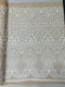Geometric Diamond Sequin  Stretch Mesh Fabric / Sold by the Yard