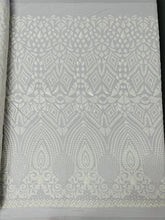 Geometric Diamond Sequin  Stretch Mesh Fabric / Sold by the Yard