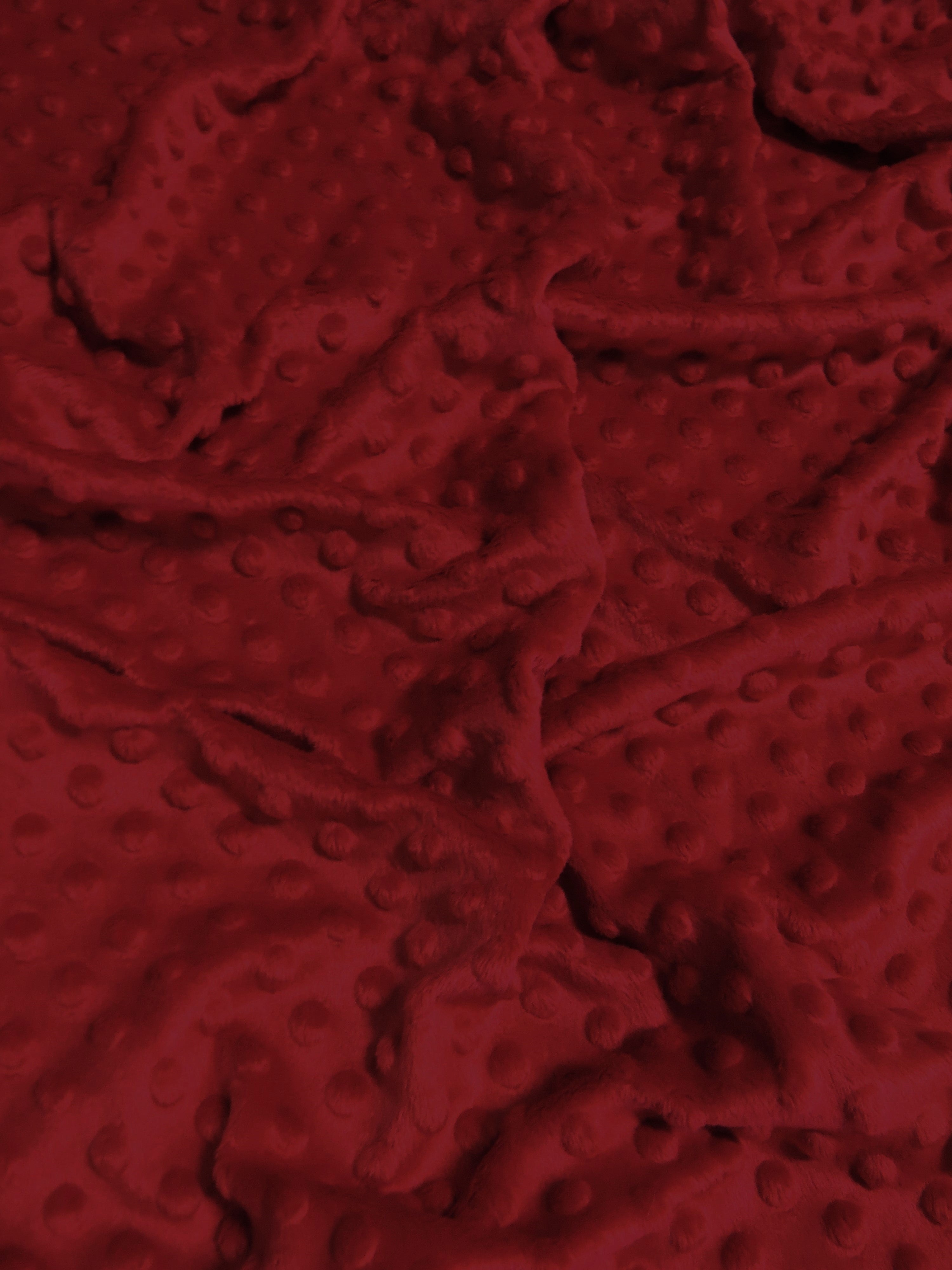 Biking Red Minky Dimple Dot Baby Soft Fabric / Sold By The Yard