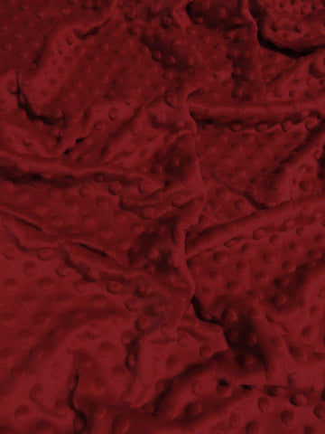 Biking Red Minky Dimple Dot Baby Soft Fabric / Sold By The Yard