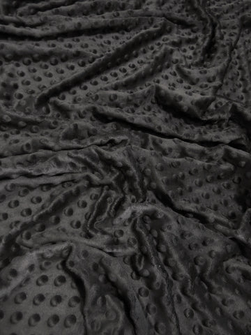 Black Minky Dimple Dot Baby Soft Fabric / Sold By The Yard