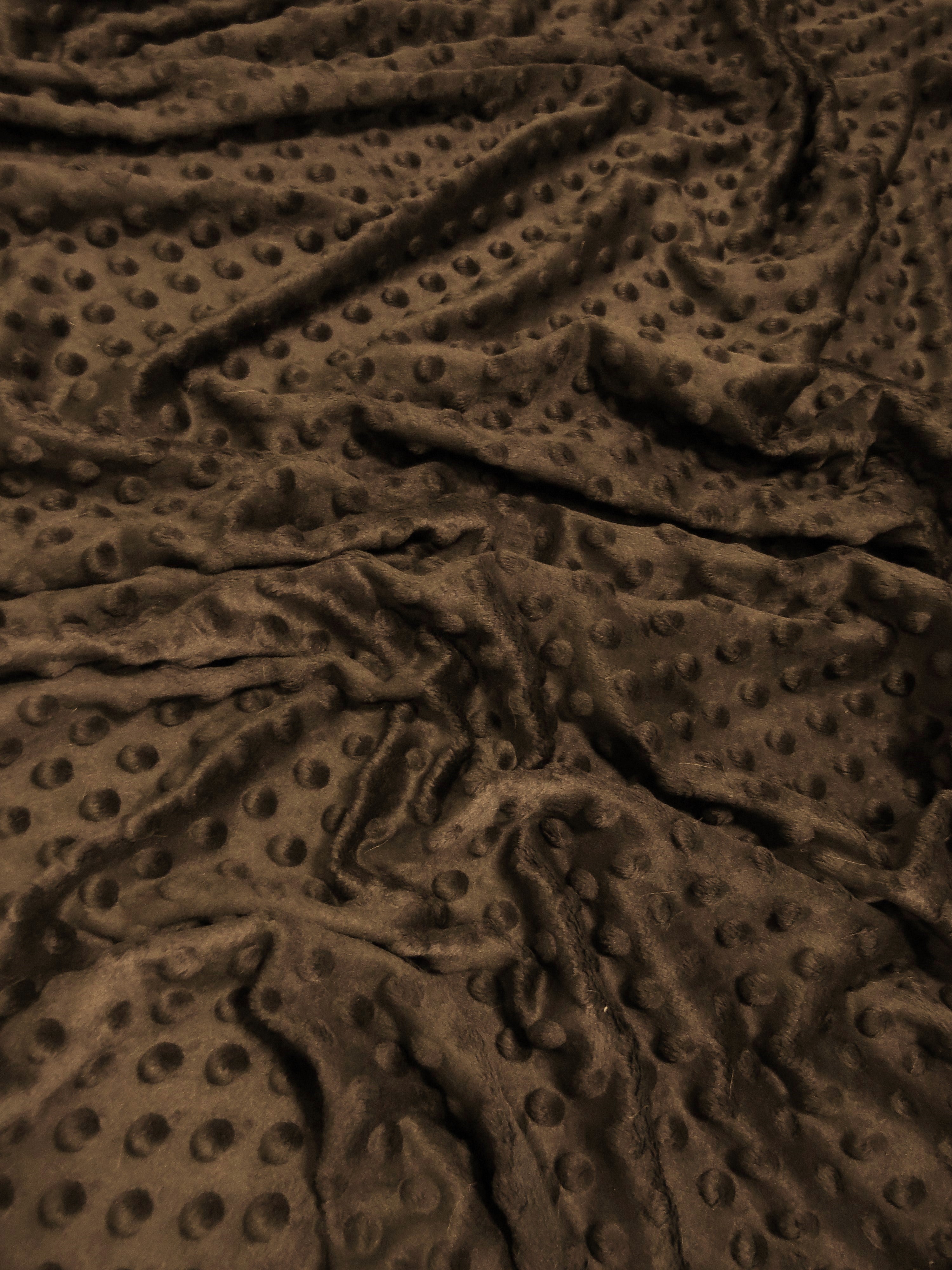Brown Minky Dimple Dot Baby Soft Fabric / Sold By The Yard
