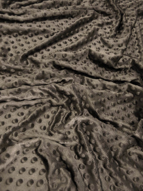 Charcoal Minky Dimple Dot Baby Soft Fabric / Sold By The Yard