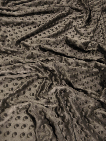 Charcoal Minky Dimple Dot Baby Soft Fabric / Sold By The Yard