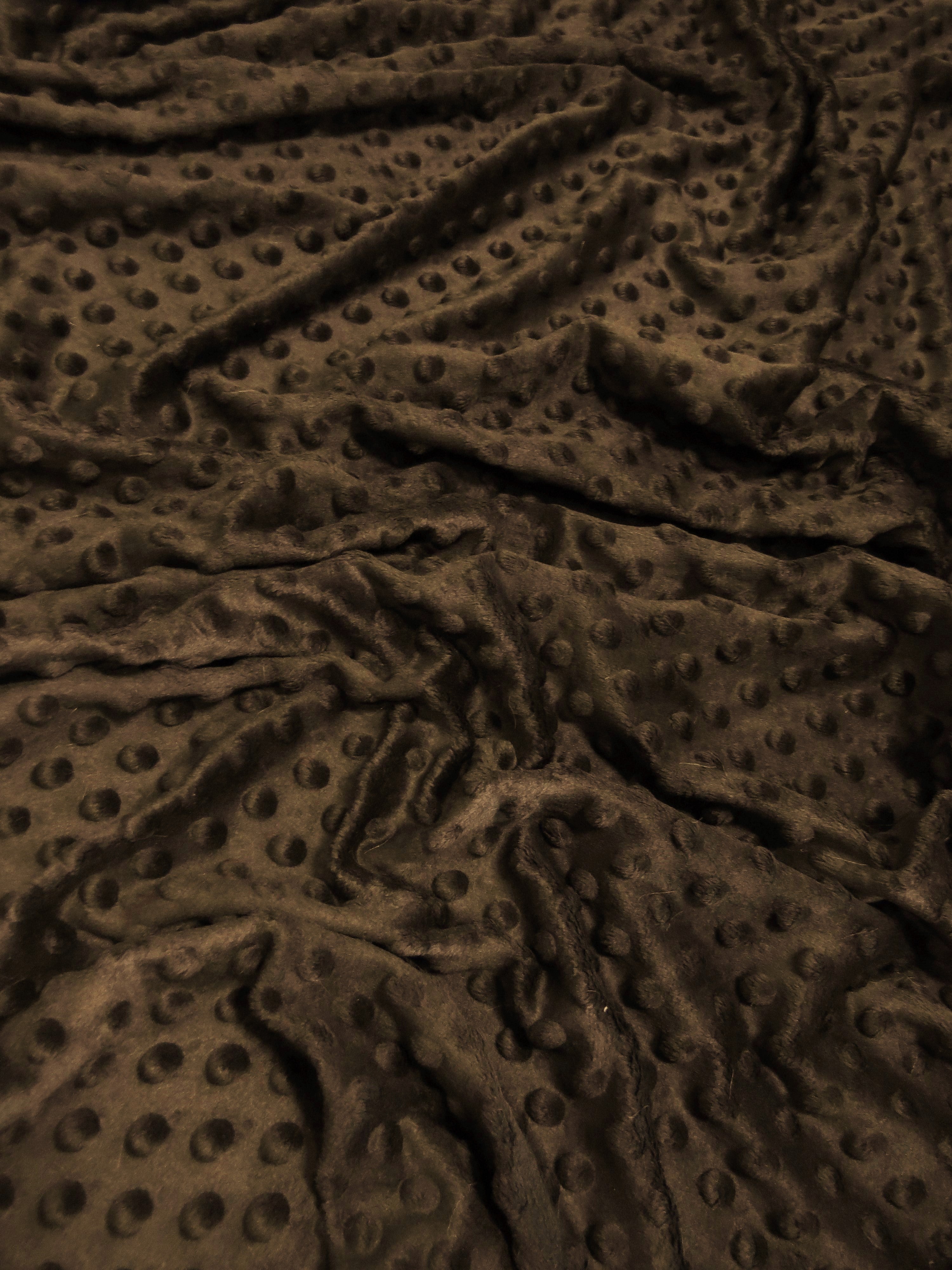 Chocolate Minky Dimple Dot Baby Soft Fabric / Sold By The Yard