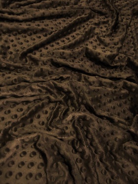 Chocolate Minky Dimple Dot Baby Soft Fabric / Sold By The Yard