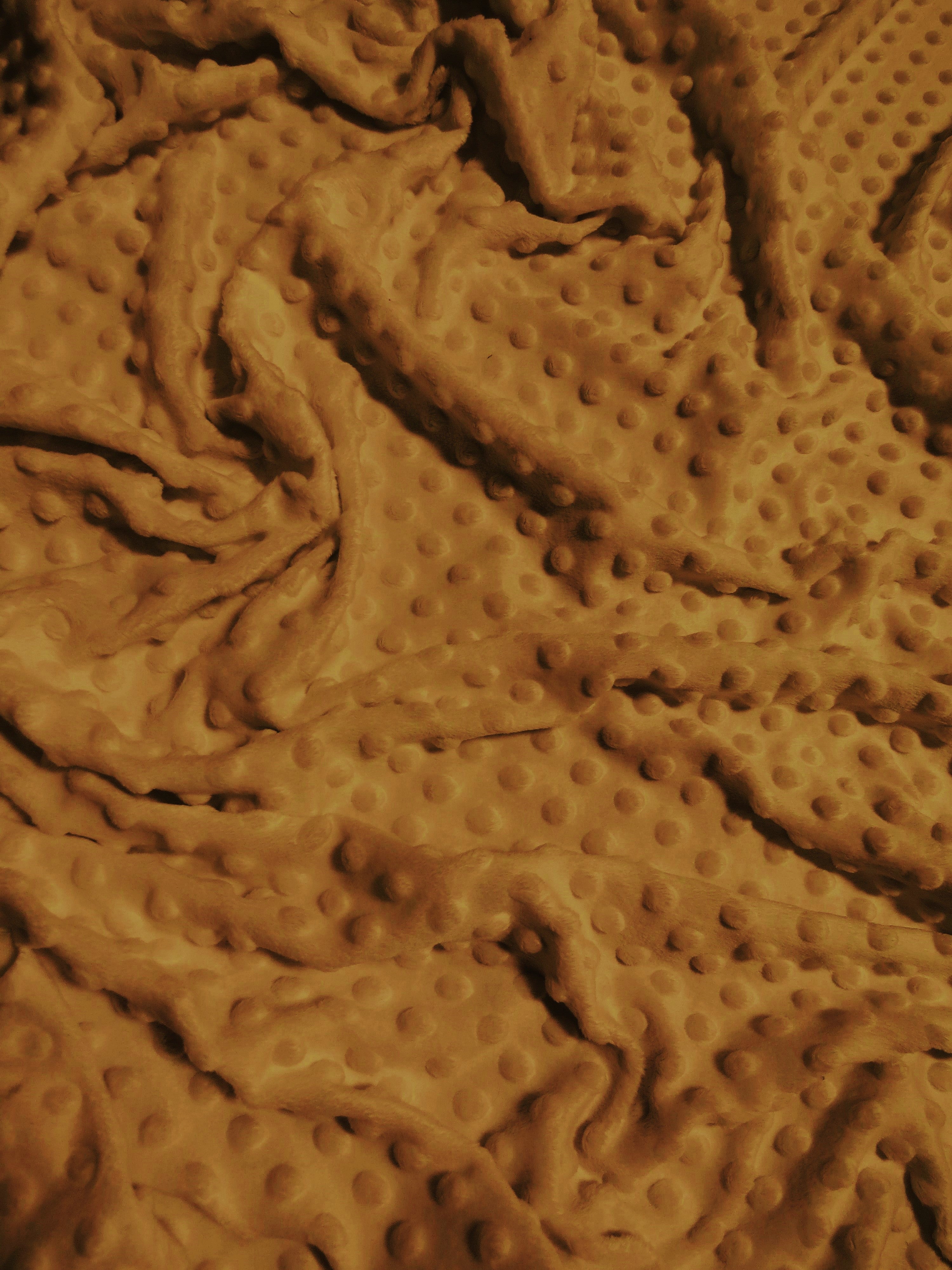 Copper Minky Dimple Dot Baby Soft Fabric / Sold By The Yard