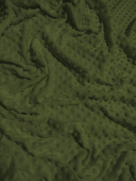 Dark Olive Minky Dimple Dot Baby Soft Fabric / Sold By The Yard