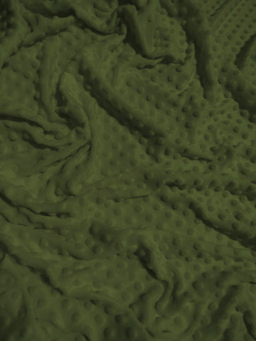 Dark Olive Minky Dimple Dot Baby Soft Fabric / Sold By The Yard
