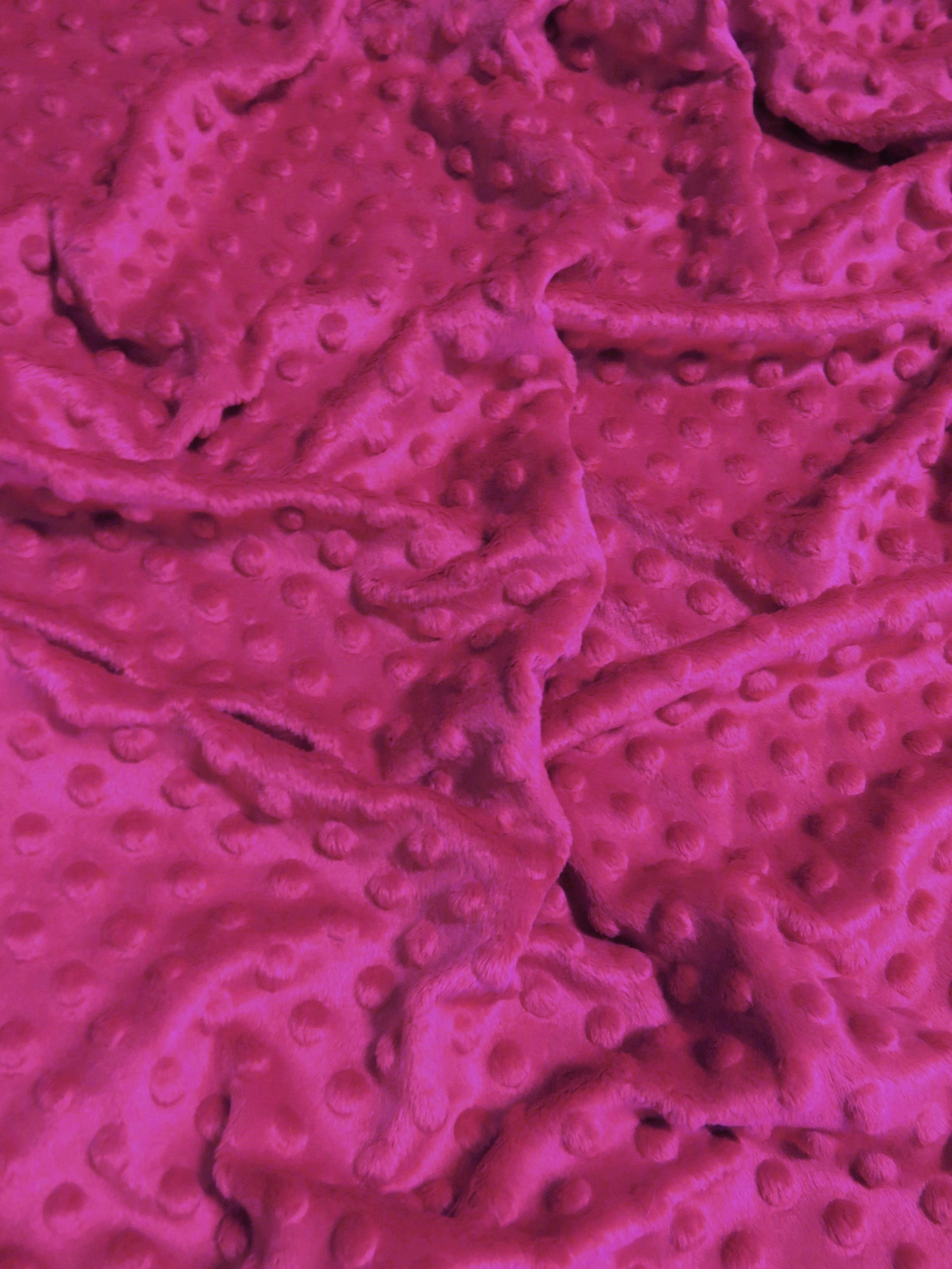 Fuchsia Minky Dimple Dot Baby Soft Fabric / Sold By The Yard