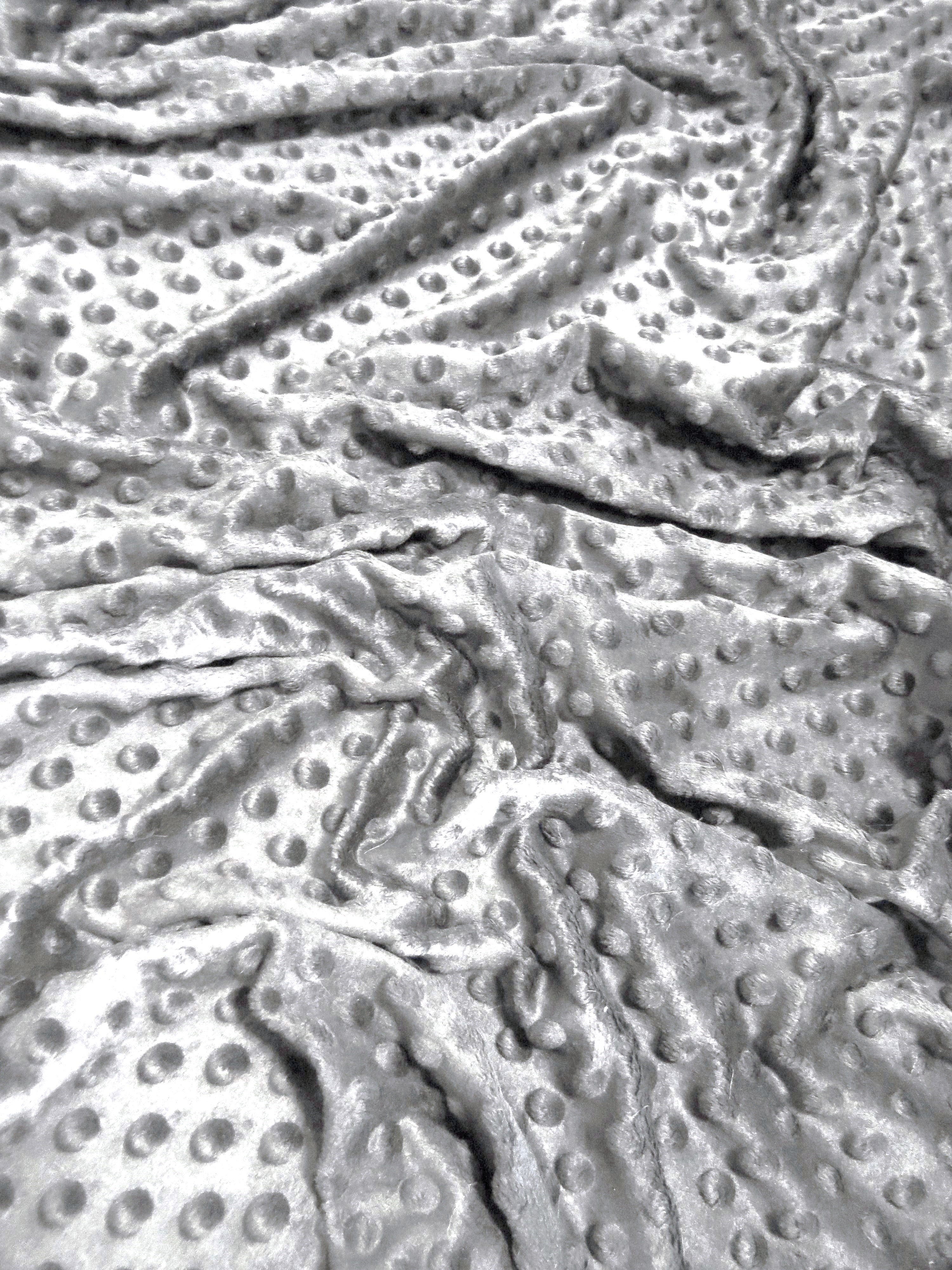 Grey Minky Dimple Dot Baby Soft Fabric / Sold By The Yard