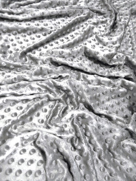 Grey Minky Dimple Dot Baby Soft Fabric / Sold By The Yard