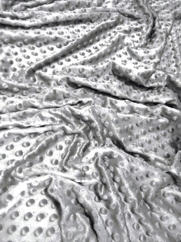 Grey Minky Dimple Dot Baby Soft Fabric / Sold By The Yard