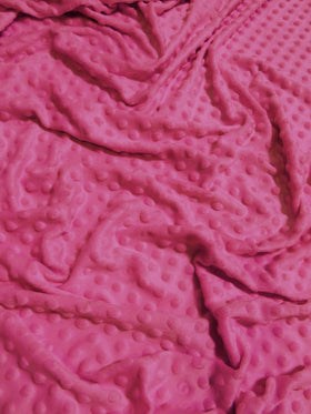 Hot Pink Minky Dimple Dot Baby Soft Fabric / Sold By The Yard