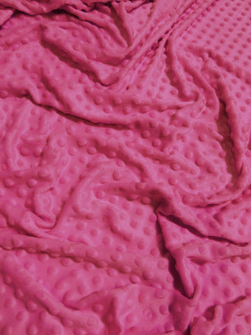 Hot Pink Minky Dimple Dot Baby Soft Fabric / Sold By The Yard