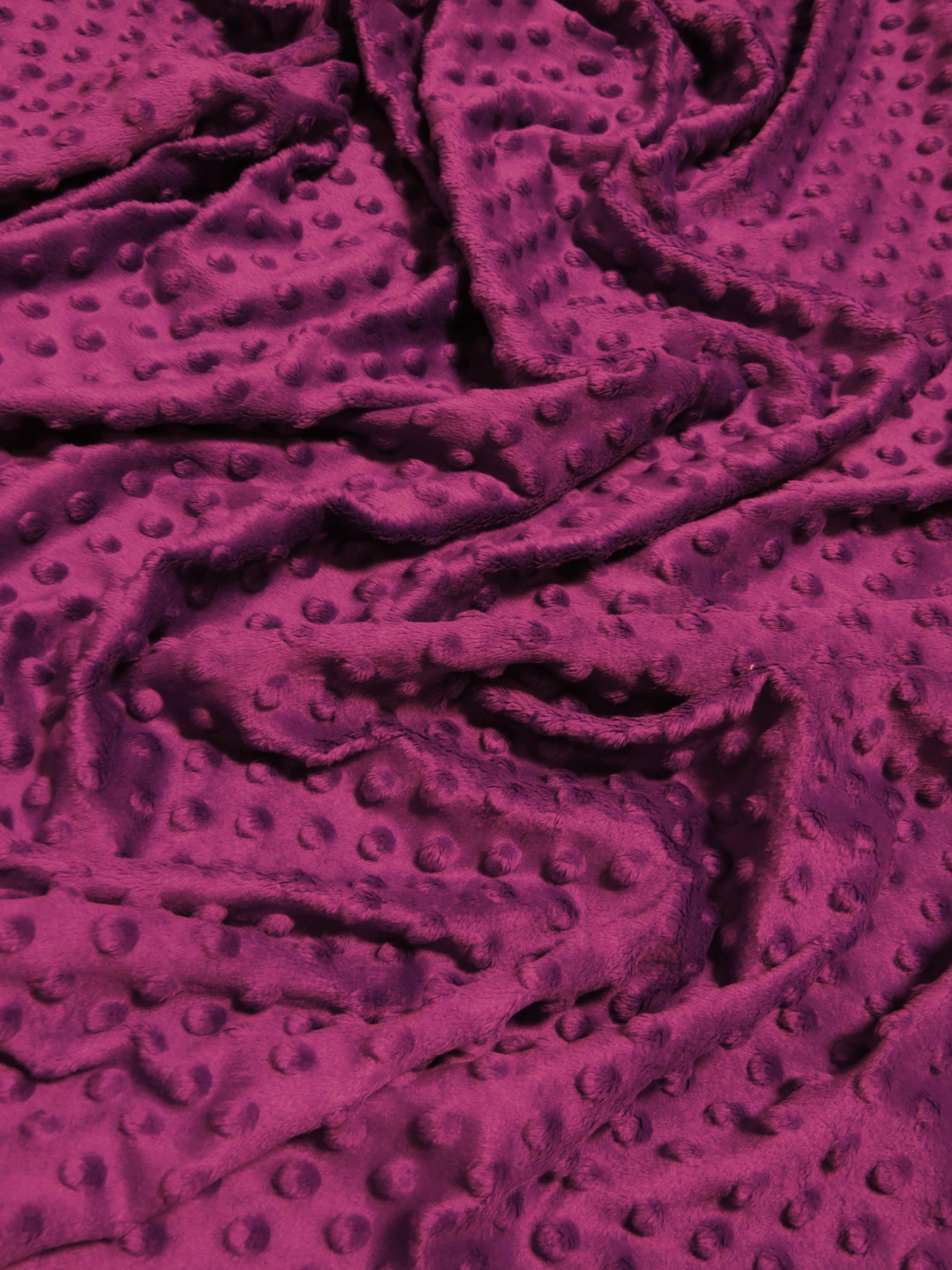 Magenta Minky Dimple Dot Baby Soft Fabric / Sold By The Yard