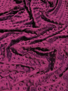 Magenta Minky Dimple Dot Baby Soft Fabric / Sold By The Yard