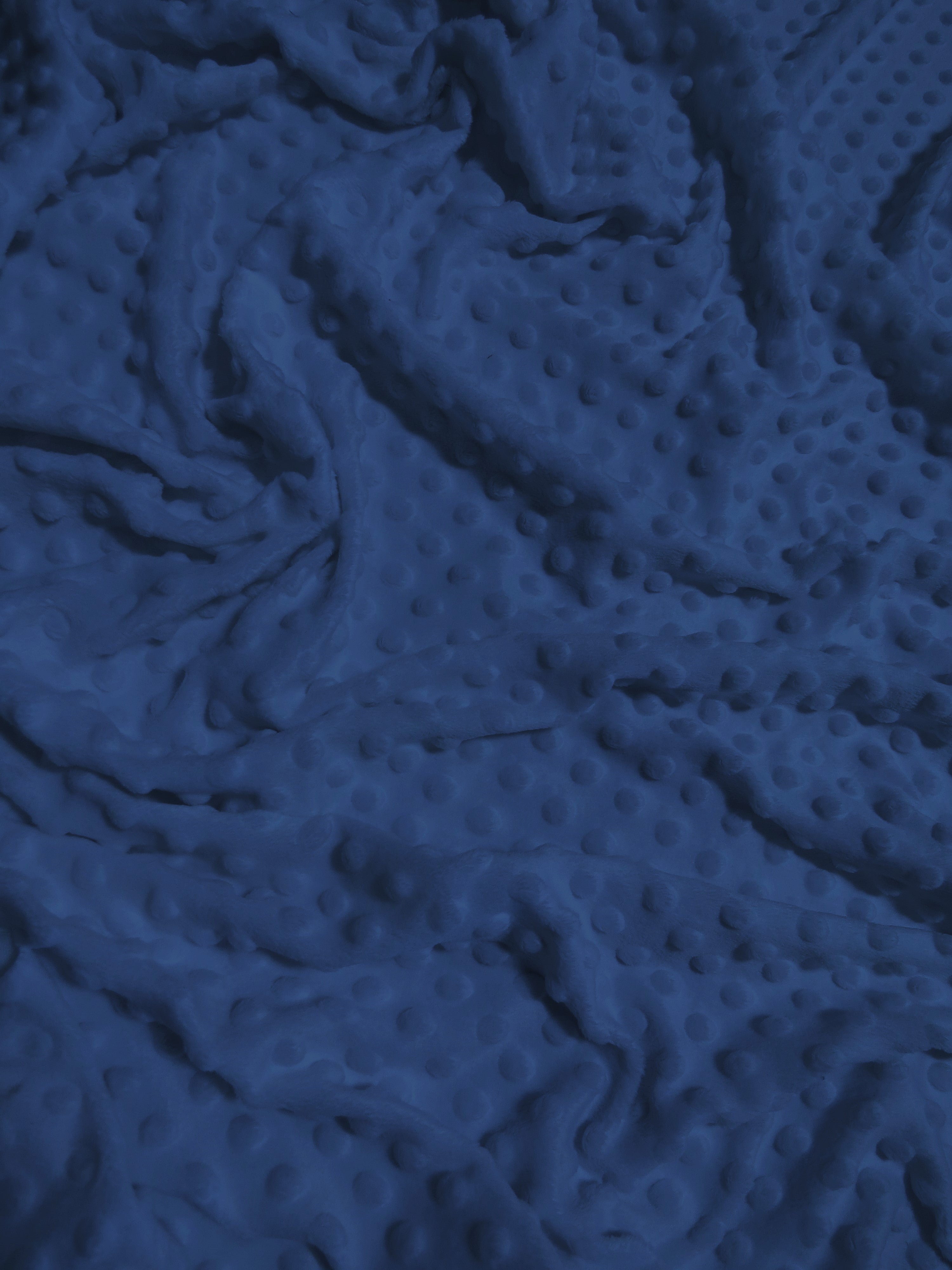 Navy Minky Dimple Dot Baby Soft Fabric / Sold By The Yard