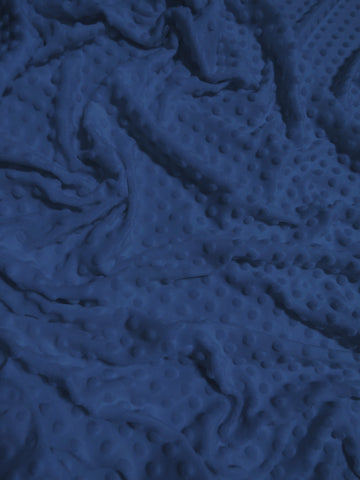 Navy Minky Dimple Dot Baby Soft Fabric / Sold By The Yard