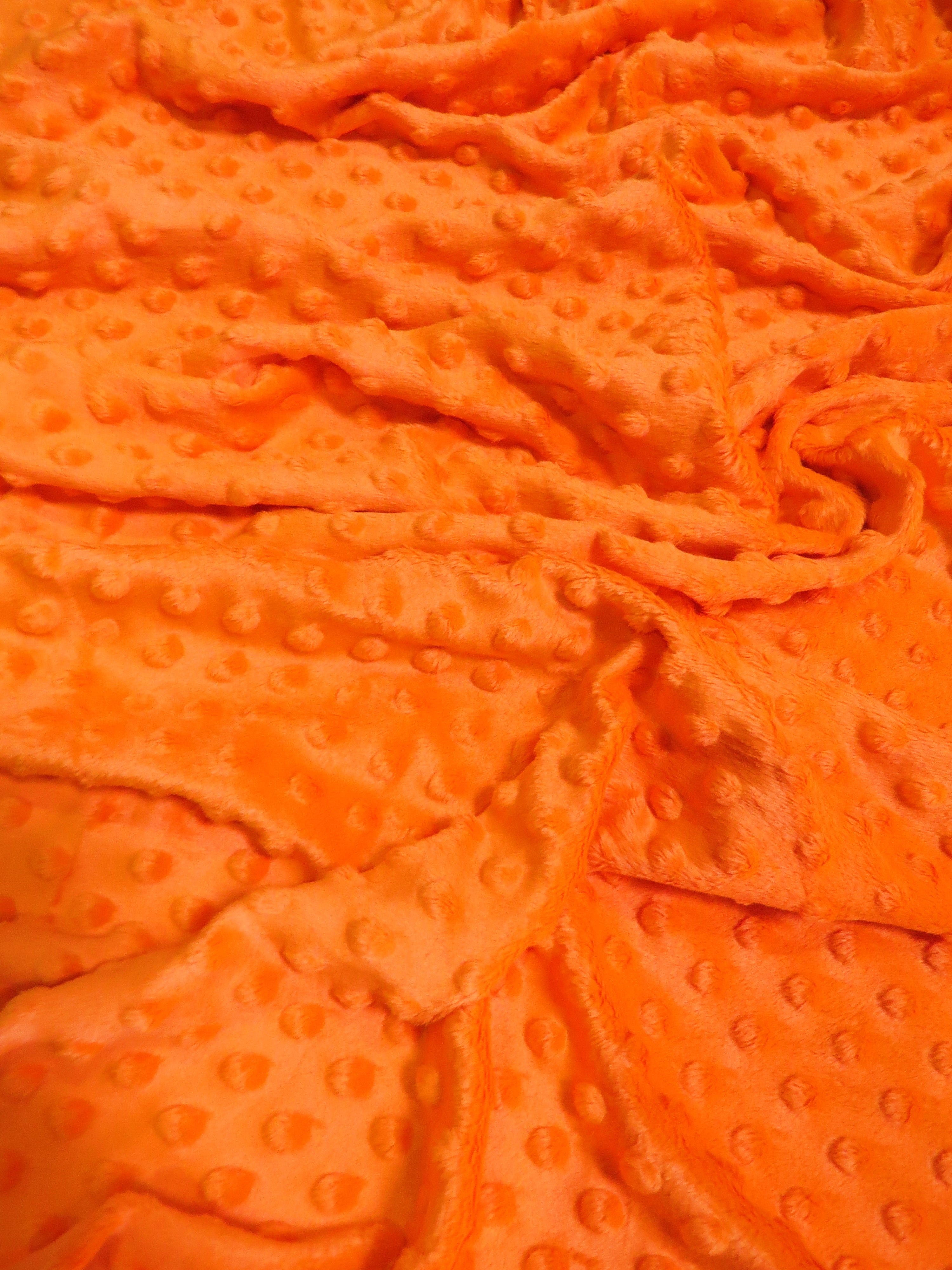 Orange Minky Dimple Dot Baby Soft Fabric / Sold By The Yard