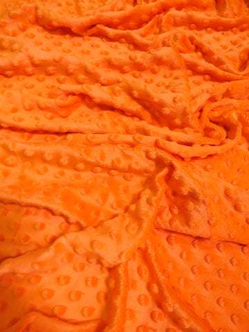 Orange Minky Dimple Dot Baby Soft Fabric / Sold By The Yard