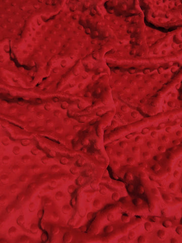 Red Minky Dimple Dot Baby Soft Fabric / Sold By The Yard