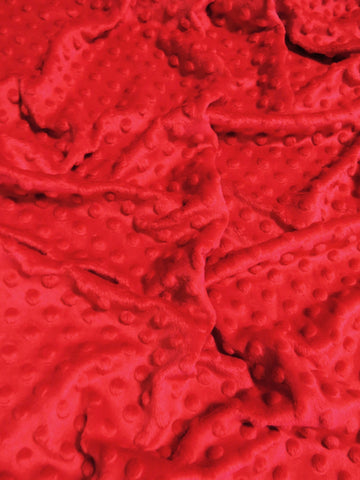 Tomato Red Minky Dimple Dot Baby Soft Fabric / Sold By The Yard