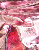 Light Pink Distressed/Crushed Chrome Metallic Mirror Vinyl Fabric / By The Roll - 30 Yards-3