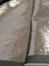 Storm Gray Distressed/Crushed Chrome Metallic Mirror Vinyl Fabric / By The Roll - 30 Yards