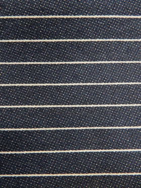 Navy Stripe 6.7oz Poly-Cotton Denim