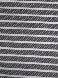 Gray with Natural Stripe Cotton Stretch Denim