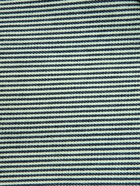 Navy with Natural Small Stripe 100% Cotton Denim